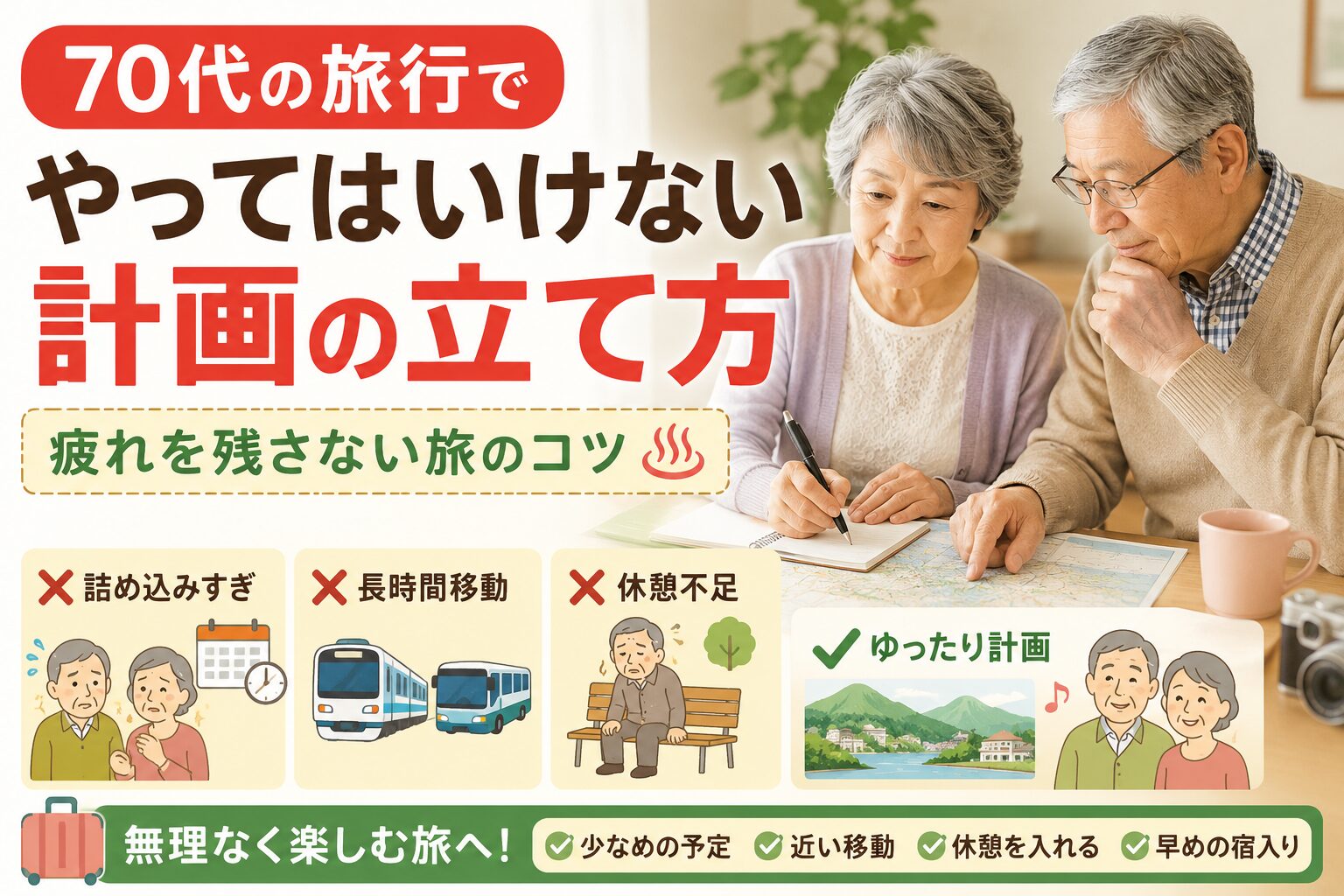 70代の旅行でやってはいけない計画の立て方を紹介するアイキャッチ画像