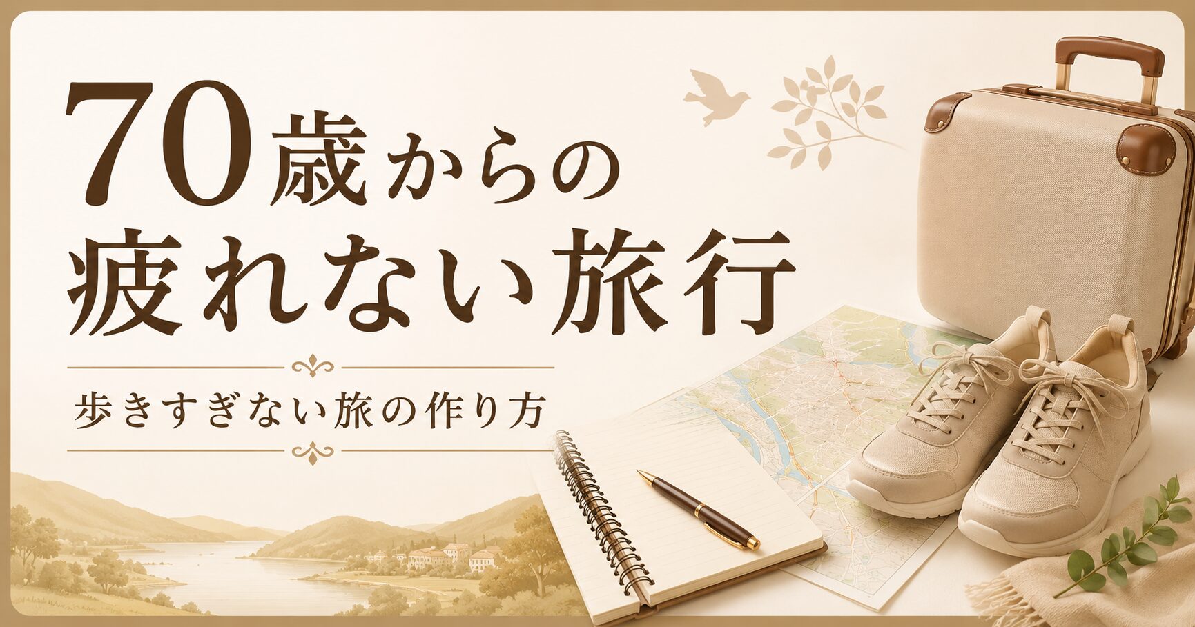 70歳からの疲れない旅行の始め方を紹介するアイキャッチ画像