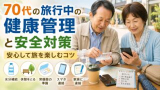 70代の旅行中の健康管理と安全対策｜無理なく安心して旅を楽しむコツのアイキャッチ画像
